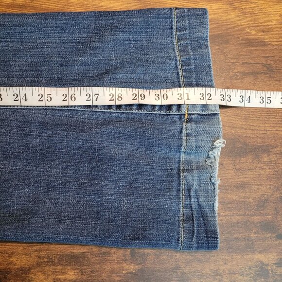 Express X2 Jeans 8 L Eva Full Leg Flare Low Rise Medium Wash Stretch Y2K - Picture 10 of 12